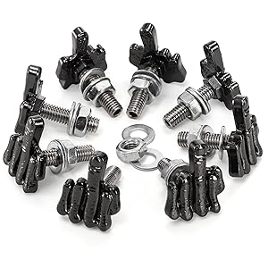 Yarlung 8 Pack License Plate Screws Kit, Finger Shape Stainless Steel License Plate Bolts Fasteners
