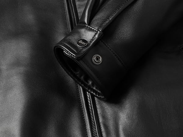 REED Men's New Zealand Lambskin Leather Jacket Small Black at