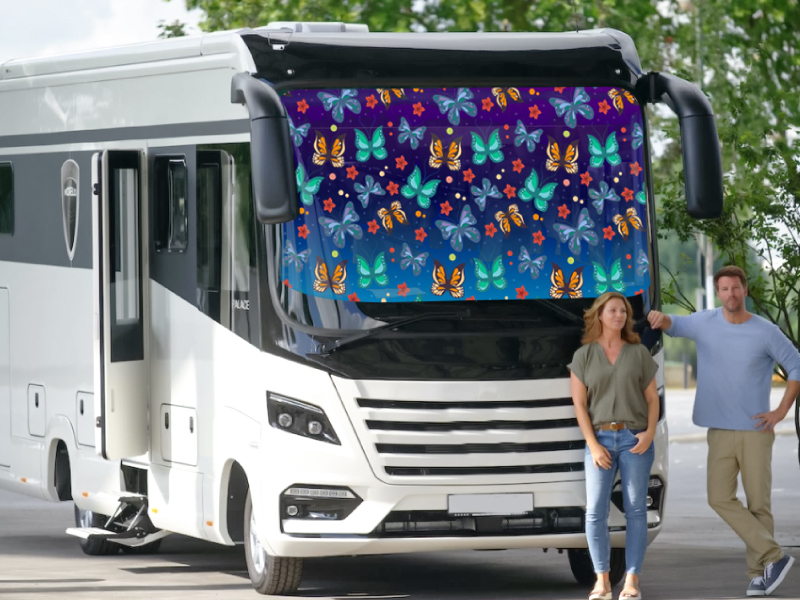EcoNour Butterfly RV Windshield Sunshade Windshield Cover