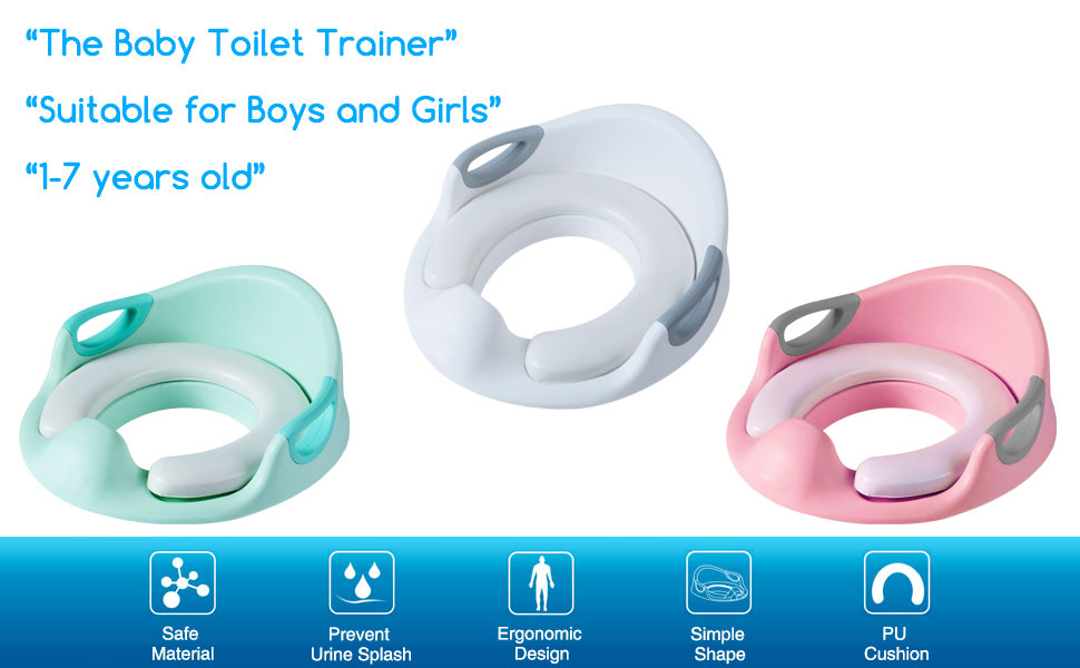 Soft PU Cushion Non-Slip with Splash Guard Toilet Training Seat