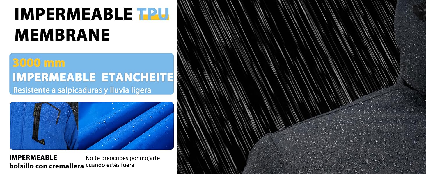 Hombres Abrigos Invierno Cálido Chaqueta de lana impermeable Senderismo Esquí Chaqueta con capucha