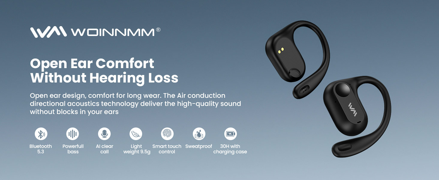 Open ear headphones with earhook