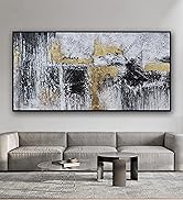 Black And Gold Abstract Canvas Wall Art Modern Artwork Canvas Prints Framed Canvas Picture Contem...