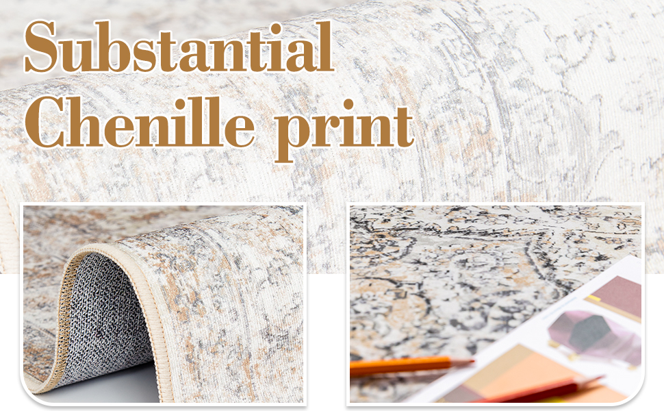 Entrance Mat Foldable Thin Rug Traditional Floral Print