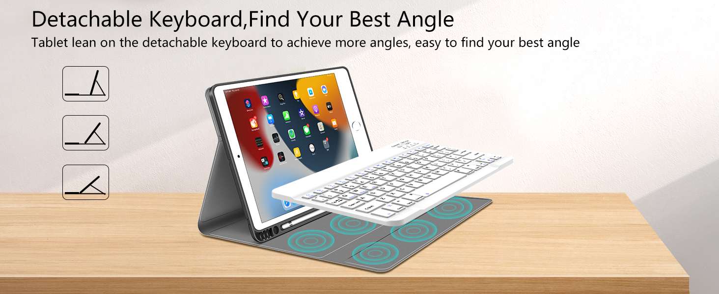 JUQITECH Keyboard Case for iPad 9th Generation 2021 10.2