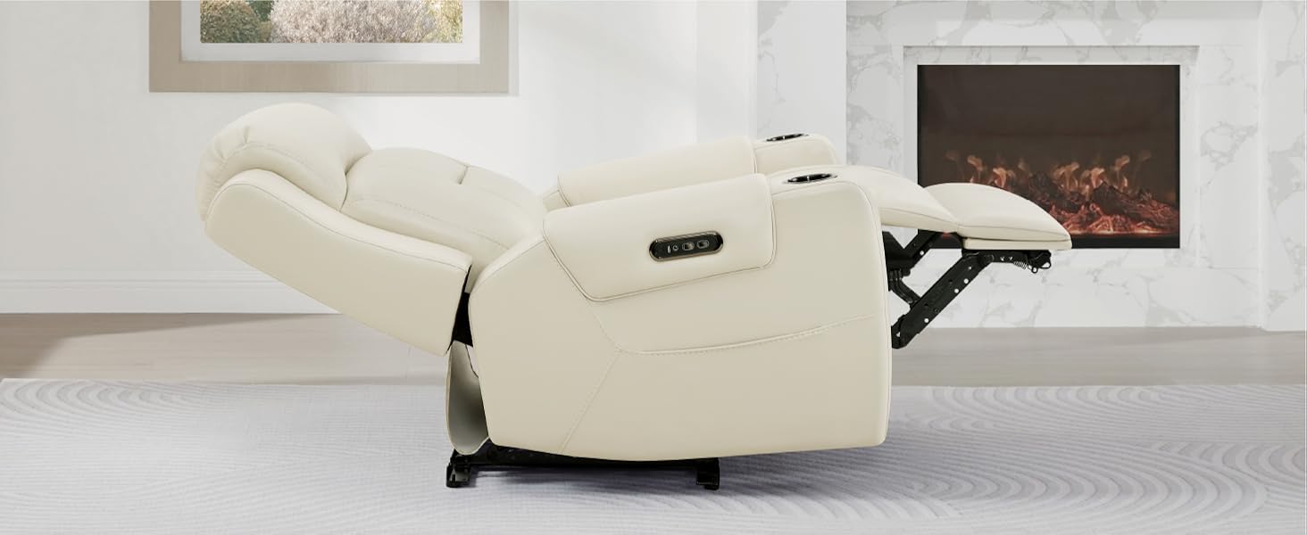 lay flat power recliner cream