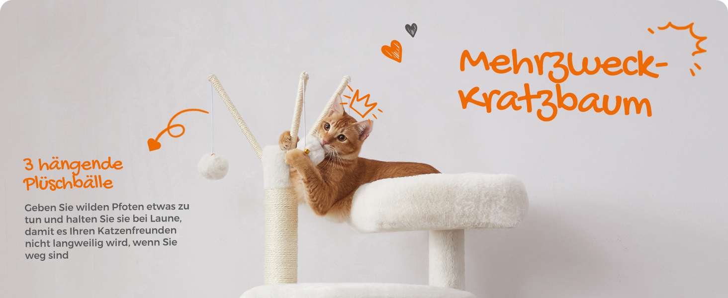 3 hängende Plüschbälle