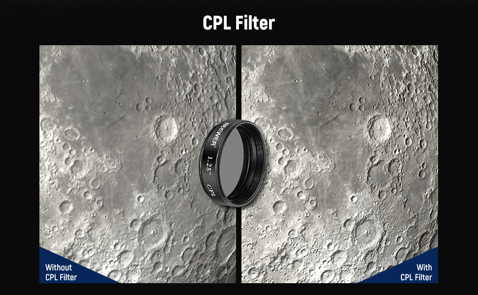 Neewer 1.25 inches Telescope Moon Filter, CPL Filter, 5 Color Filters
