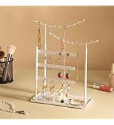 LAMU Jewelry Holder Organizer,5 Tier Jewelry Stand Display,Necklace Anti Entanglement Hanging Tre...