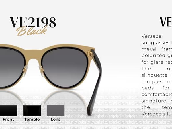 Amazon.com: VERSACE VE2198 PHANTOS Shape POLARIZED