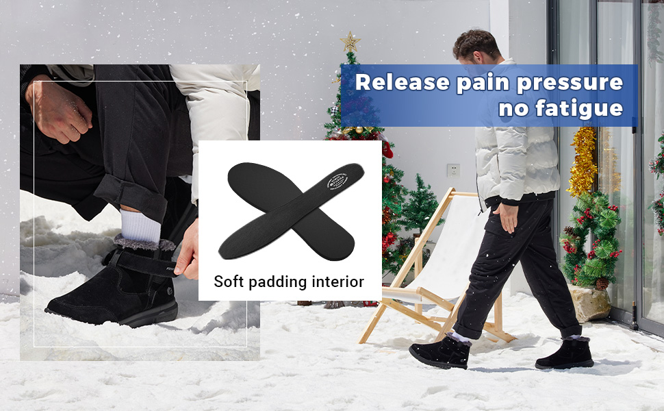 FitVille Mens Winter Boots Wide Width Outdoor Lightweight