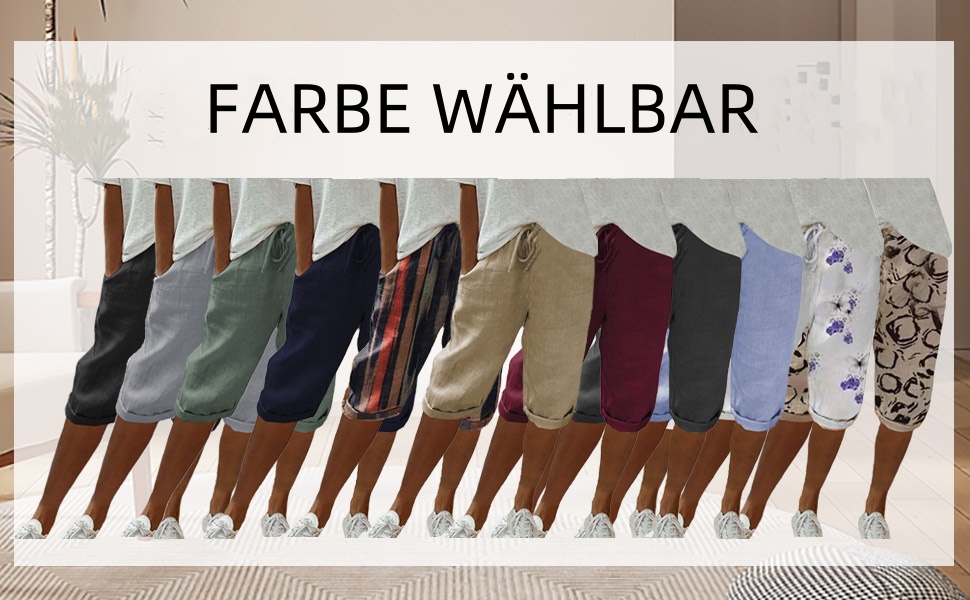 Leinenhosen Frauen, knielange Hosen Frauen, bequeme Hosen Frauen, kurze Hosen Frauen Sommer