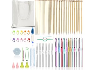knitting needles and crochet hook set