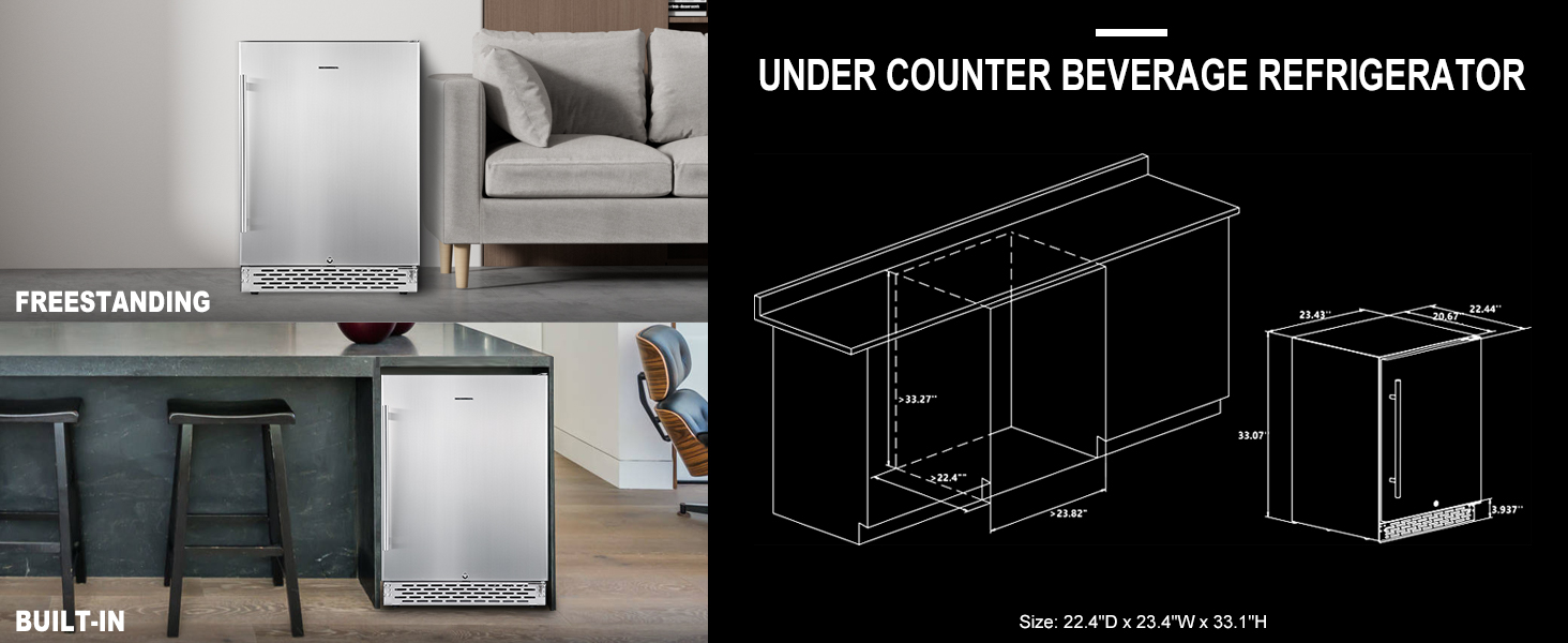 UNDER COUNTER BEVERAGE REFRIGERATOR 1