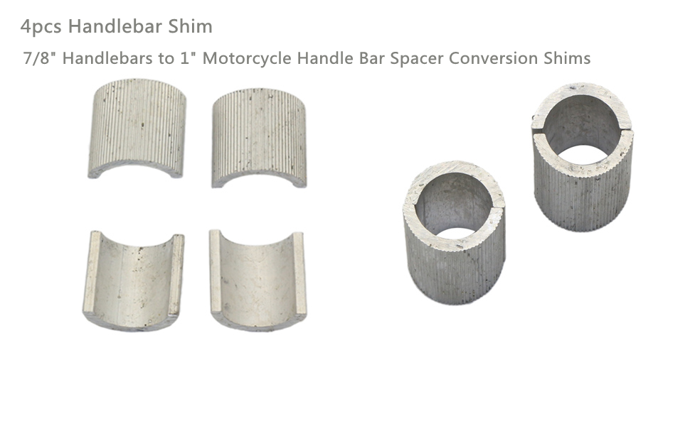 4pcs Handlebar Shim 7/8" Handlebars to 1" Motorcycle Handle