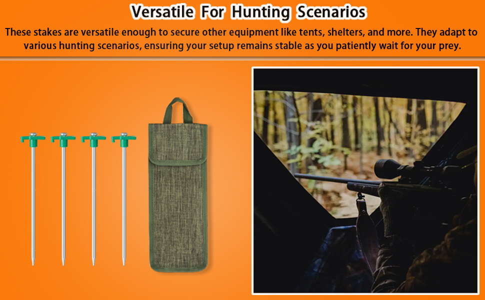 Seaponer Hunting Blind Stakes, Heavy Duty Metal Tent Pegs