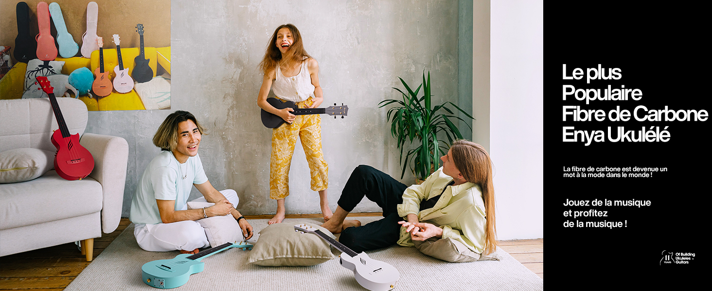 ukulele noir fibre de carbone
