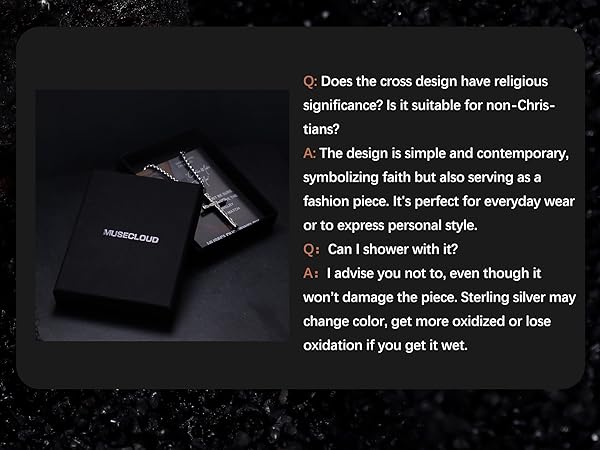 stainless steel cross necklace for men