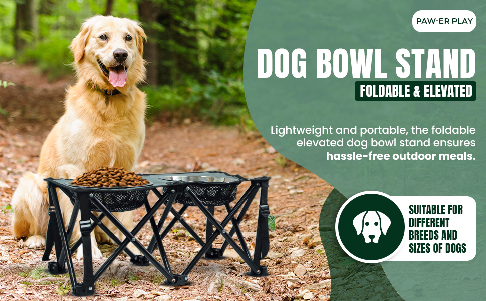 Camping Elevated Dog Bowl Stand
