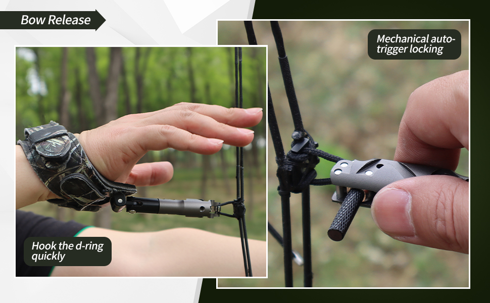 FENJANER Archery Release Bow Release with Wriststrap for Compound Bow Outdoor Hunting Shooting Camo