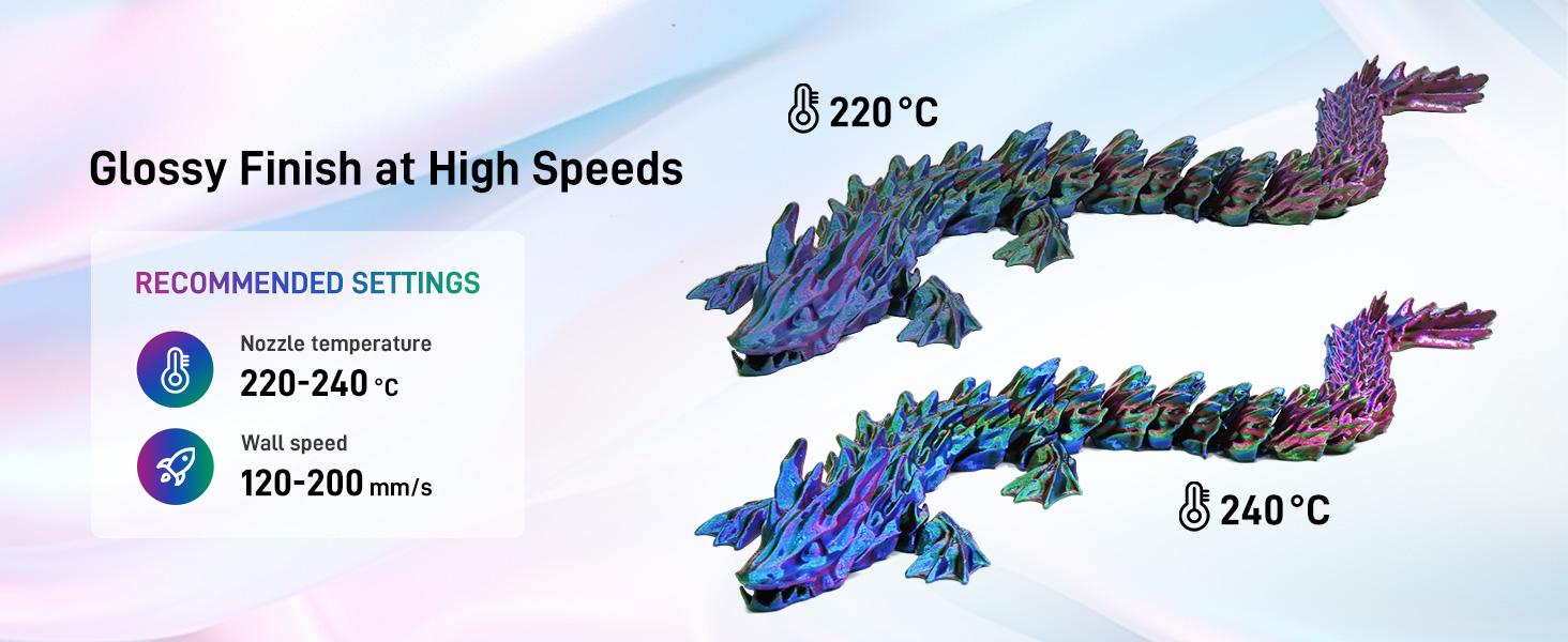 FLASHFORGE Silk Tri-Color PLA Filament 1.75mm, Coextrusion Red Blue Green Triple Color Rainbow, 1kg, 3D Printer Filament 16 Glossy Finish at High Speeds