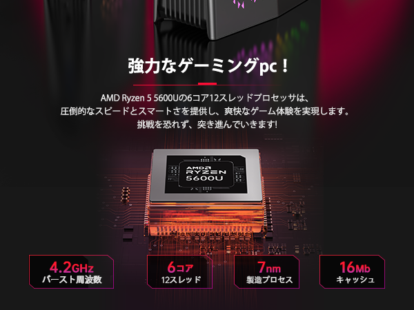 ミニpc amd ryzen 5 5600U 最大4.2GHz 6C12T ミニpc amd ryzen 5 5600U 最大4.2GHz 6C12T AMD Ryzen 5 R5