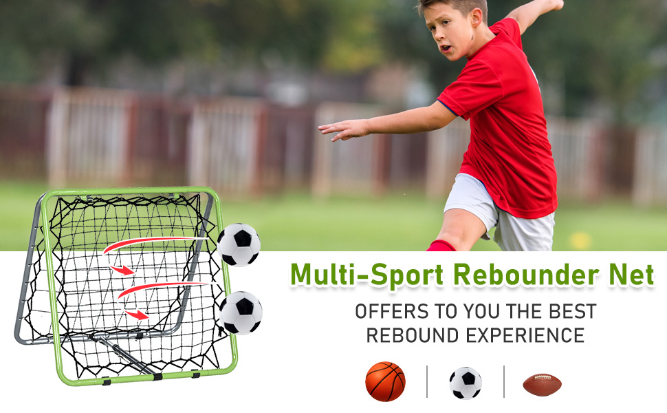 Football Training Net, Soccer Kickback Target Goal Both Side