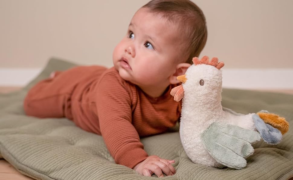 Little Dutch Stehauffigur Stofftier Huhn weiß - Little Farm