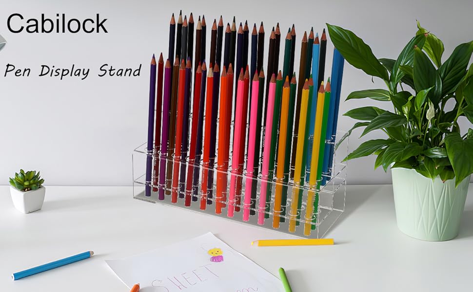Cabilock Pen Display Stand,48Slots,Desktop Pen Stand