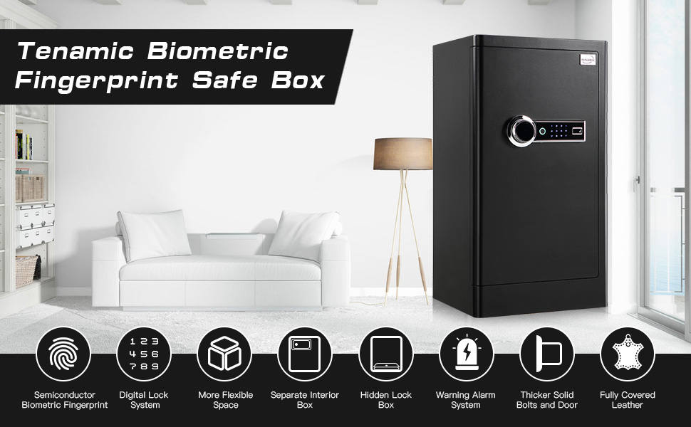 Tenamic Deluxe Biometric Fingerprint Safe Box Smart Touch Screen
