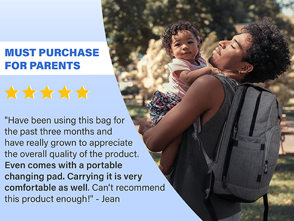 diaper bag with changing pad