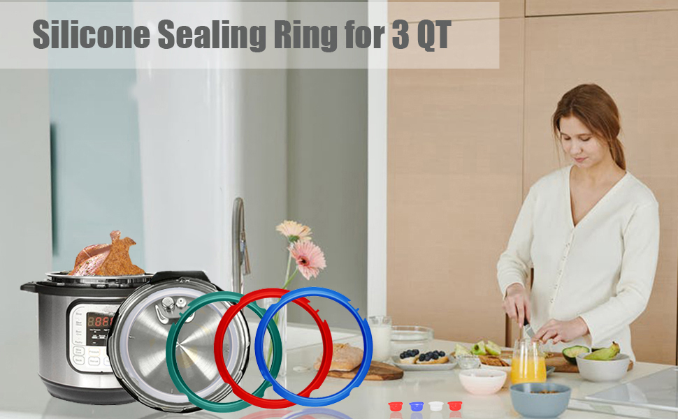 Sealing Ring Fits 3 Qt Instant Pot - Replacement Silicone Gasket Seal