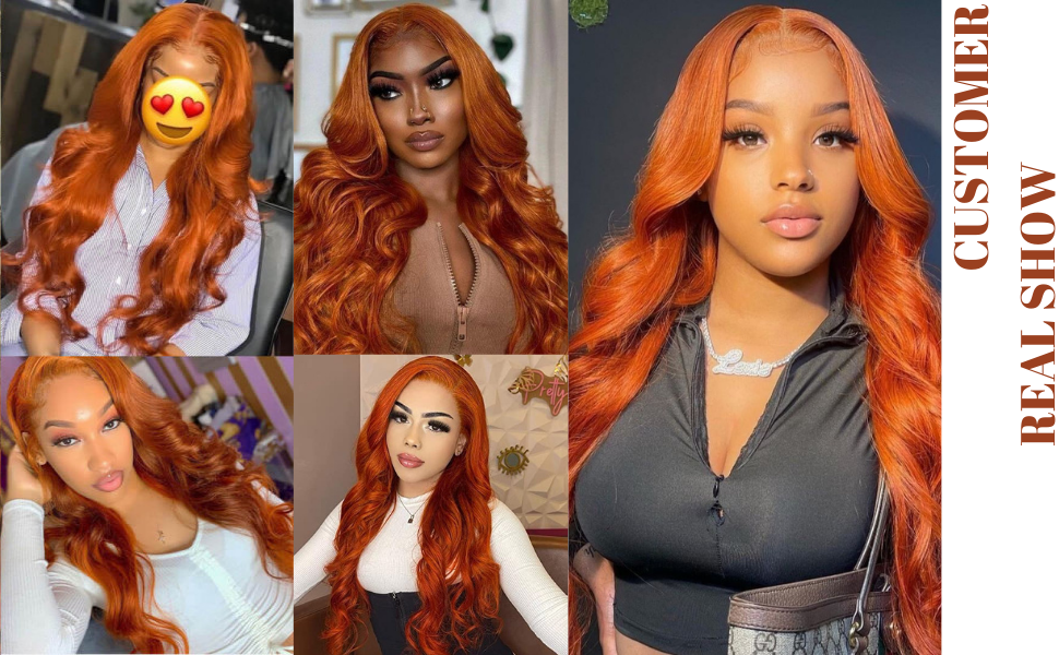 ALHER Ginger Bundles Human Hair Body Wave Ginger Bundles