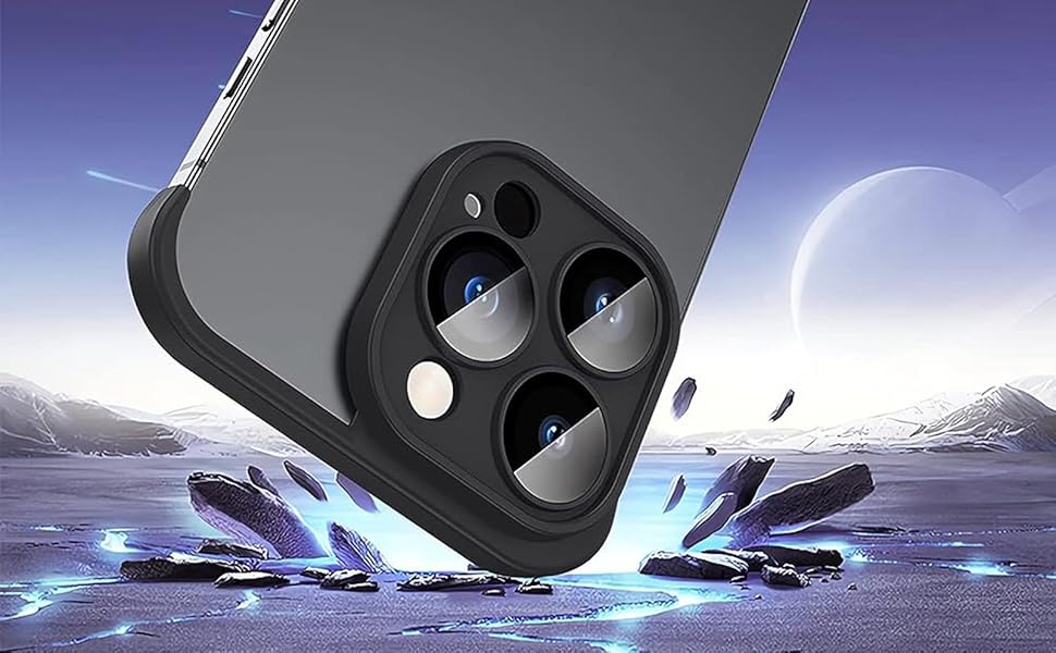 KUGEW for iPhone 15 Pro Frameless Bumper Case with Camera