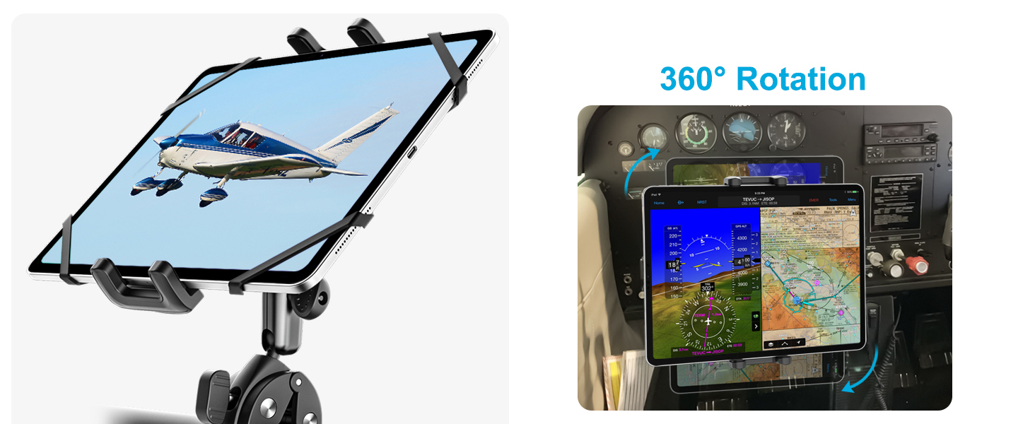 Tablet Yoke Mount, iPad Yoke Clamp Mount for Aircraft