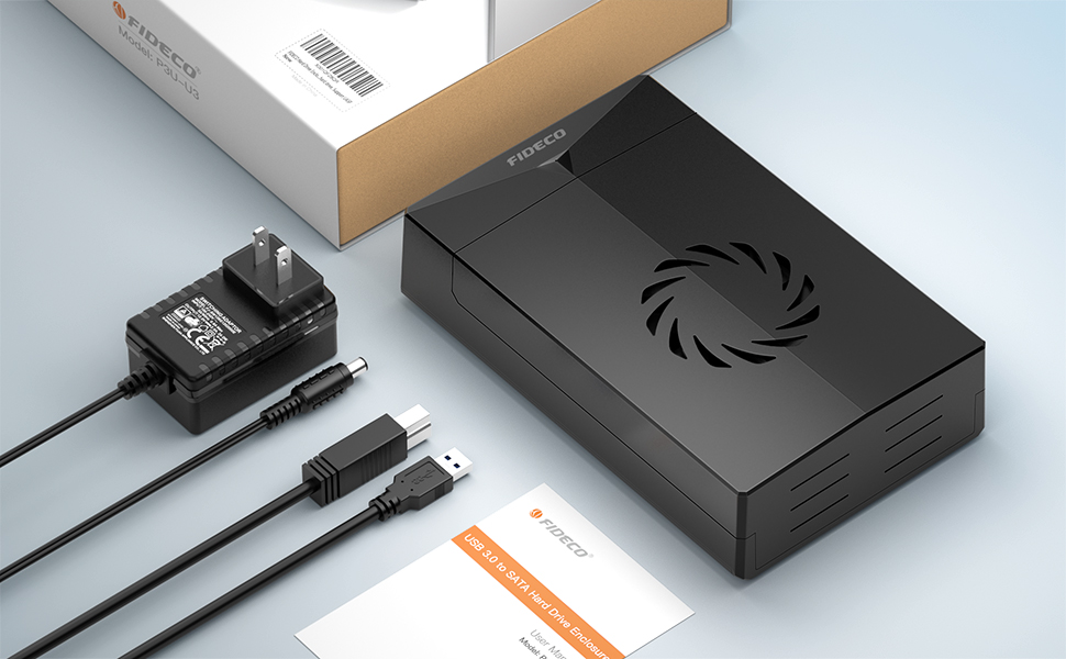 FIDECO External Hard Drive Enclosure, USB 3.0 to SATA Hard Drive