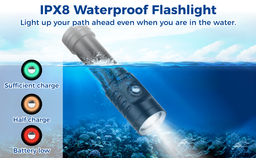 Joyoolife Diving Flashlight, AP01 1050lm Diving Flashlight