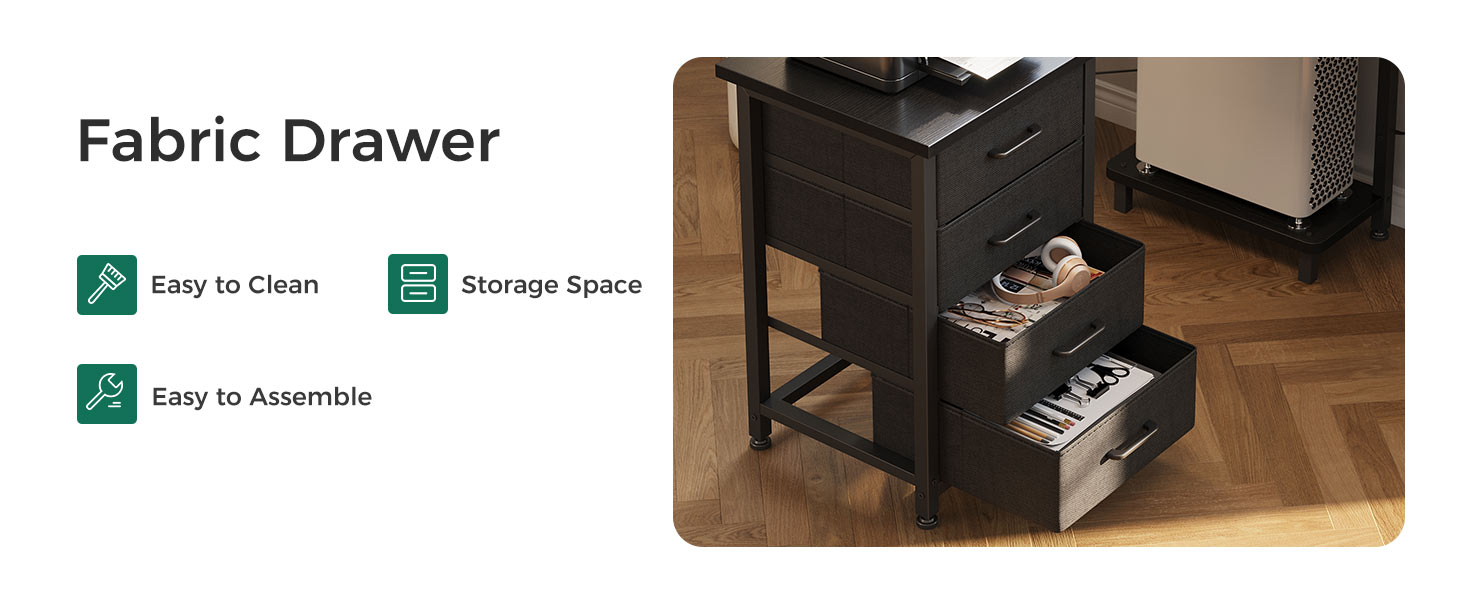 l shaped desk with drawers