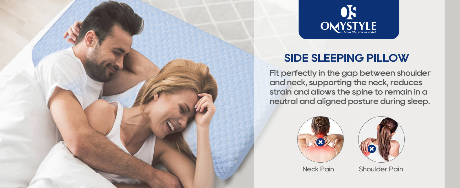 Cube Memory Foam Pillow Side Sleeper Pillow for Neck and
