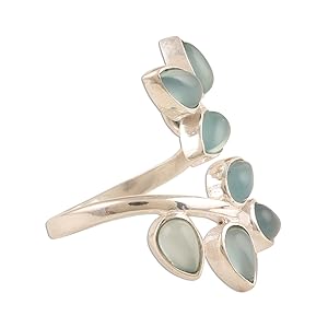 Novica Ring For Women Por Mujer Anillo Joyas Jewelry Pearl Band Silver Plata Gemas Leaf Metal Hojas