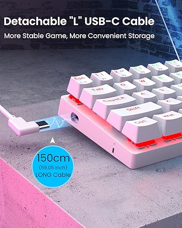 Amazon.com: Portable 60% Mechanical Gaming Keyboard, Wired