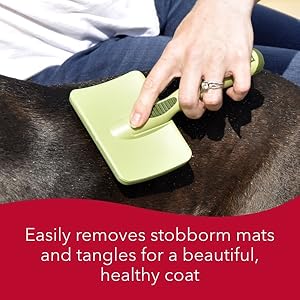 Easily removes stubborn mats.