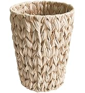 Coeusy Wicker Trash Can,Bathroom Trash Can,Handwoven Boho Decorative Trash Basket,Wicker Waste Ba...