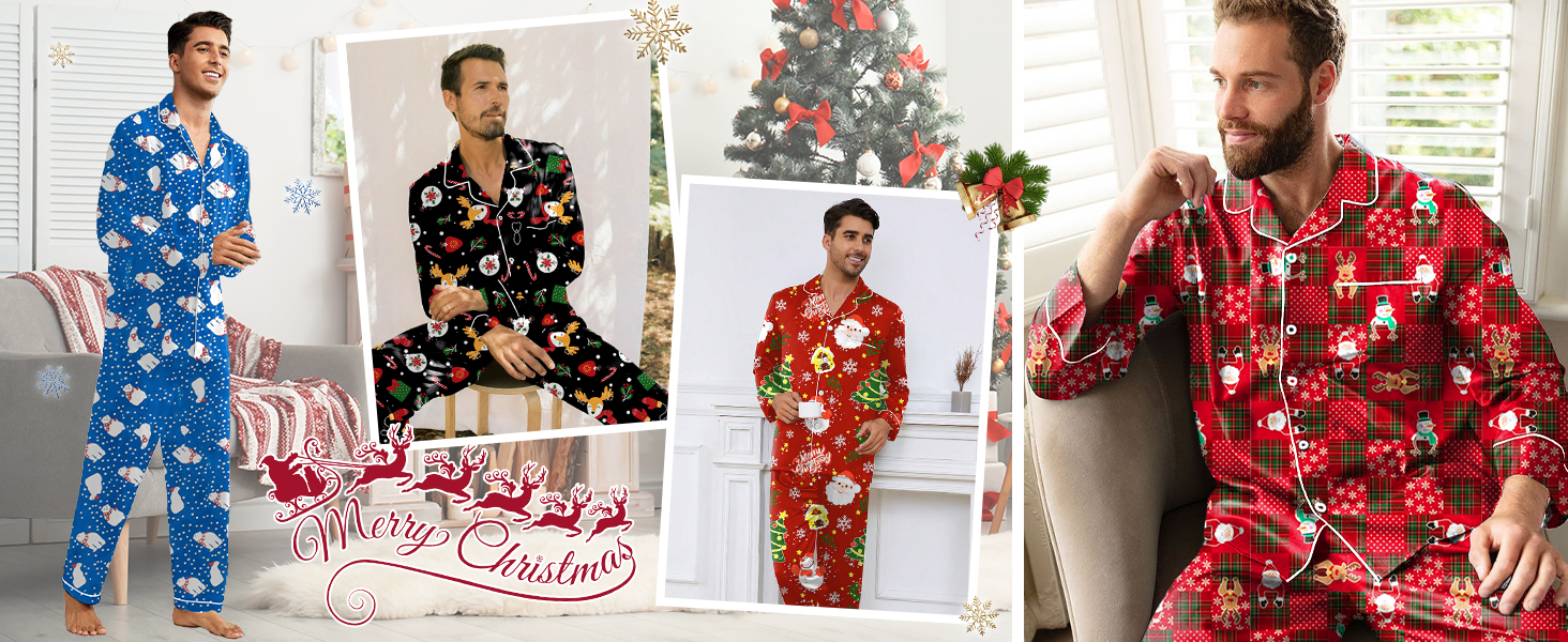 YOPUGEE Christmas Pajamas Couples Pjs Matching Sets Modal Pjs Fall