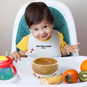 Round Bamboo Baby Plate;Wooden Toddler Plate;Stay Put Feeding;BPA-Free