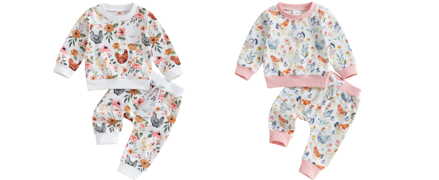 baby girl chicken farm outfit