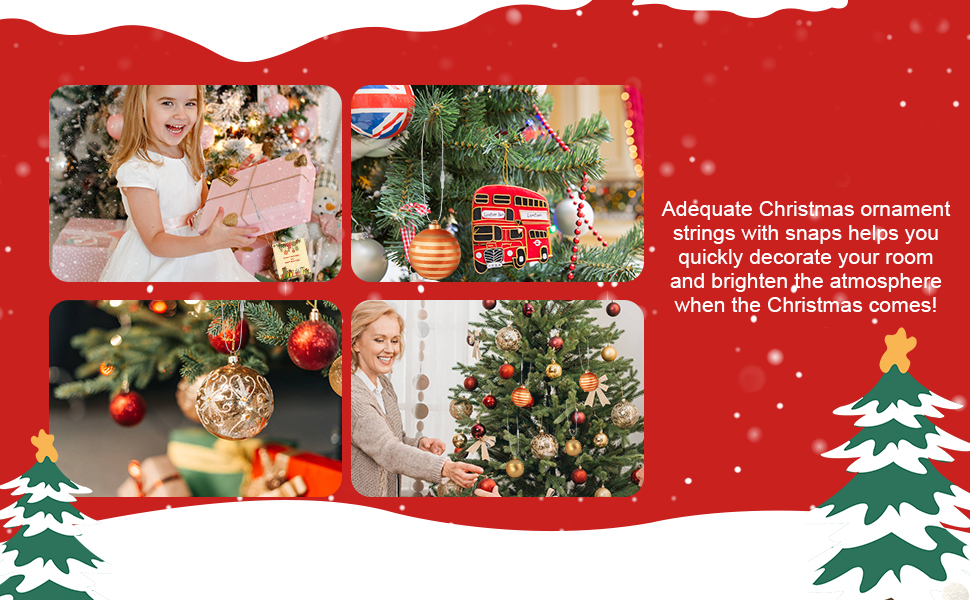 DIYASY 300Pcs Christmas Ornament String Hangers, Silver Ornaments Hooks