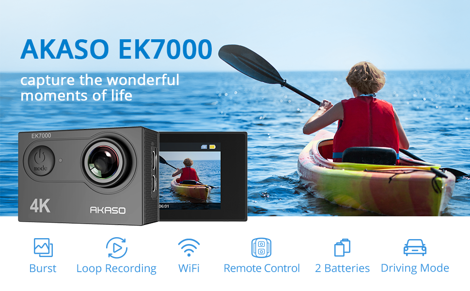 AKASO EK7000 4K30FPS Action Camera Ultra HD Underwater Camera 170