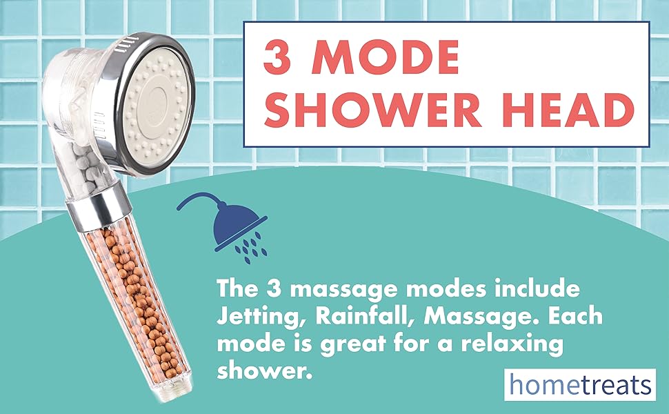 Home Treats Stone Pressure Shower Head Handheld High Pressure and Water