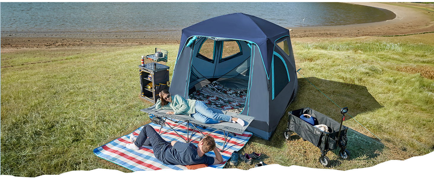 TIMBER RIDGE PopUp Portable Waterproof Camping Hub Tent, Easy Instant